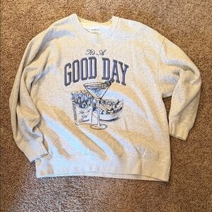 Abercrombie & Fitch Gray Embroidered Graphic Sweatshirt - XL